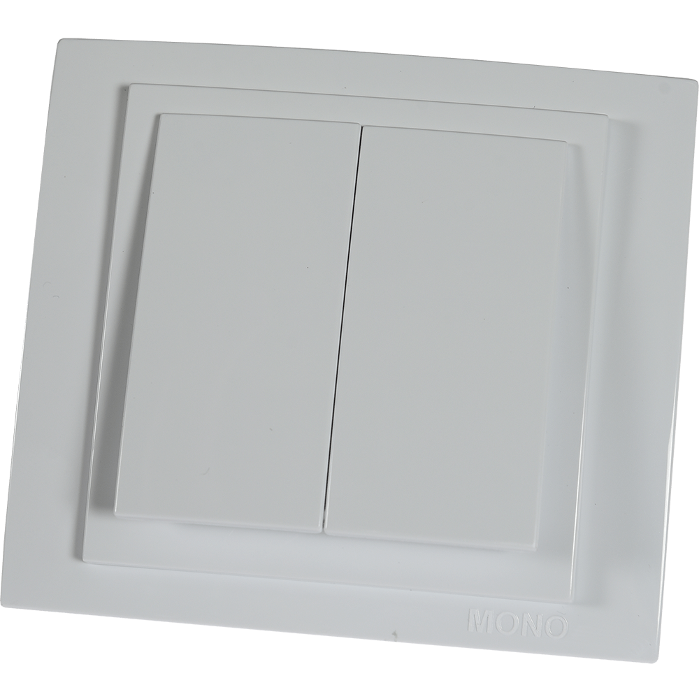 Intrerupator electric dublu Larissa Mono Electric, IP20, montaj incastrat, alb