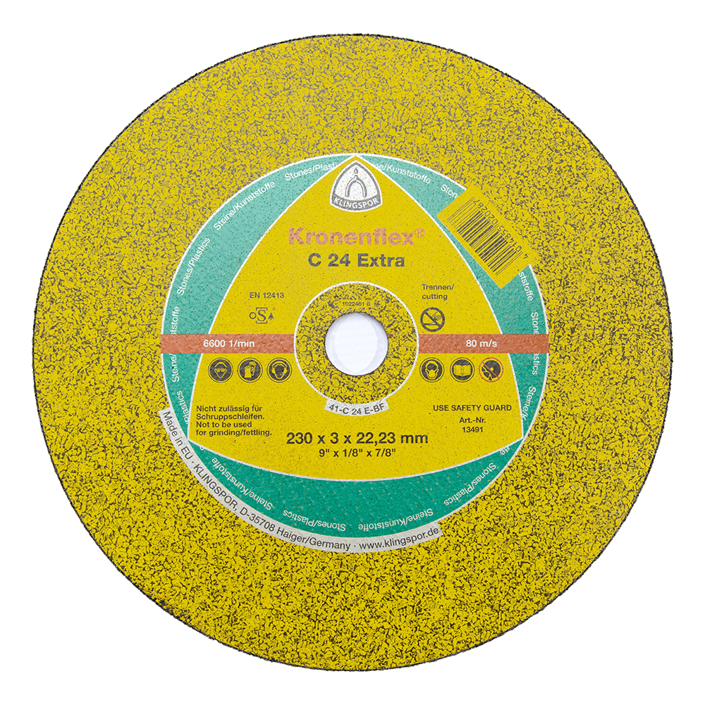 Disc debitare piatra, Klingspor 13491, 230 x 22.23 x 3 mm