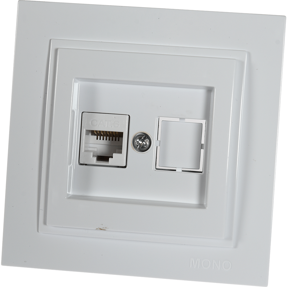 Priza date RJ45 Mono Electric, DESPINA, CAT6, ingropat/ST, alb
