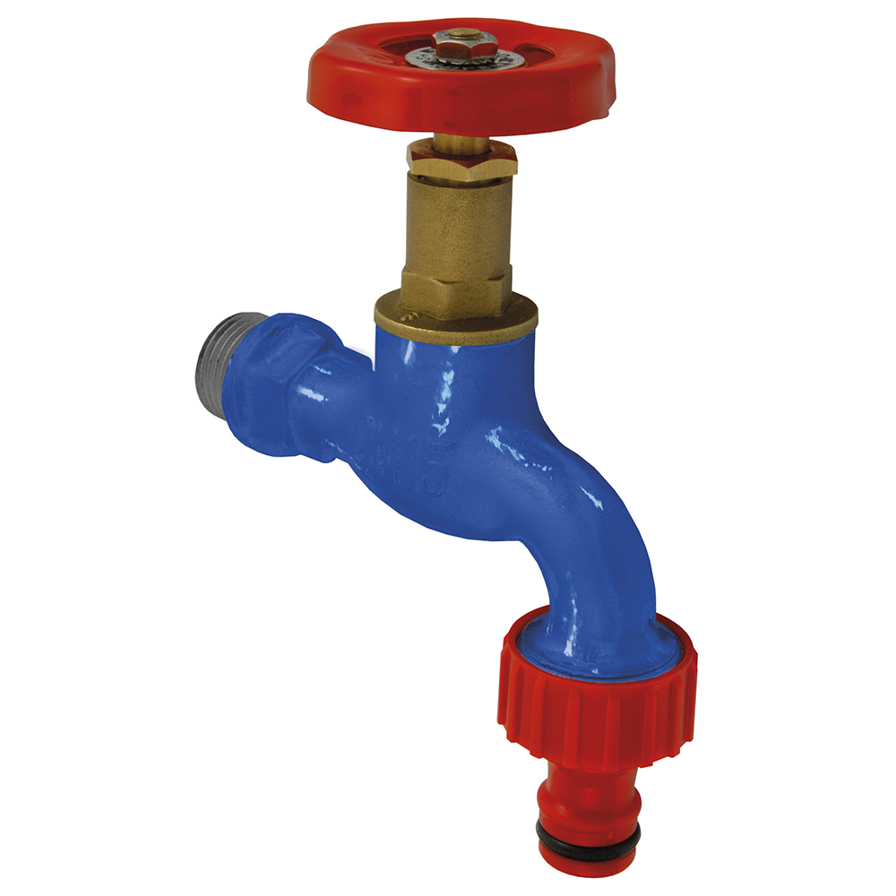 Robinet scurgere Ferro ZGC01, fonta, albastru, 1/2 inch