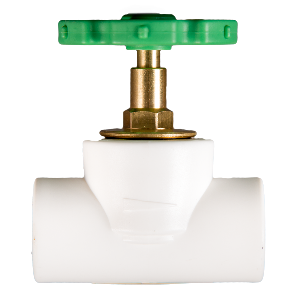 Robinet de trecere PPR Supratherm, cu ventil, alb, 25 mm