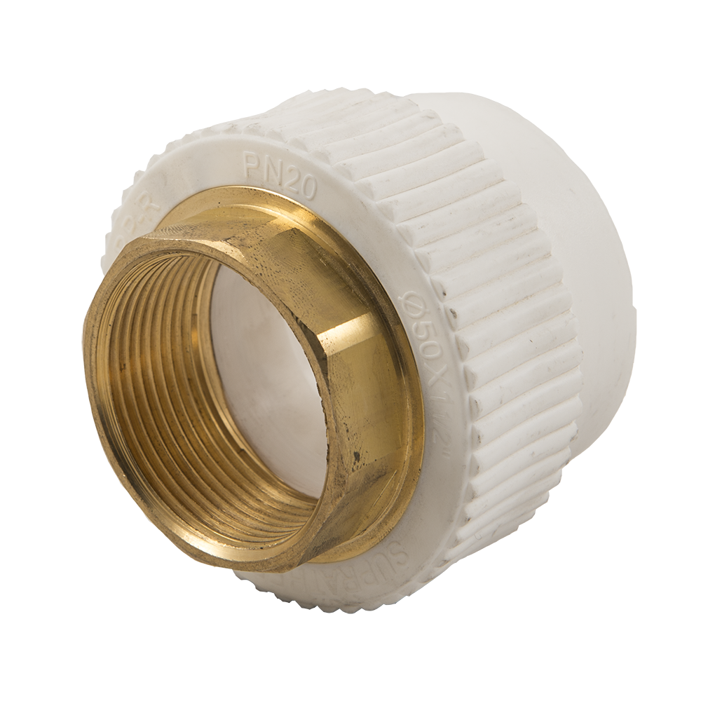Mufa PPR 50 mm Supratherm, 1 1/2, filet interior, alb