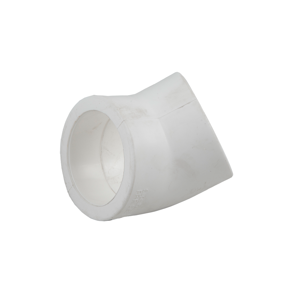 Cot PPR 45° Supratherm, filet interior, 63 mm, alb