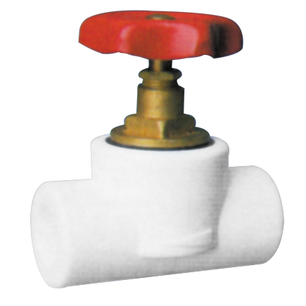 Robinet de trecere PPR Supratherm, cu ventil, alb, 32 mm