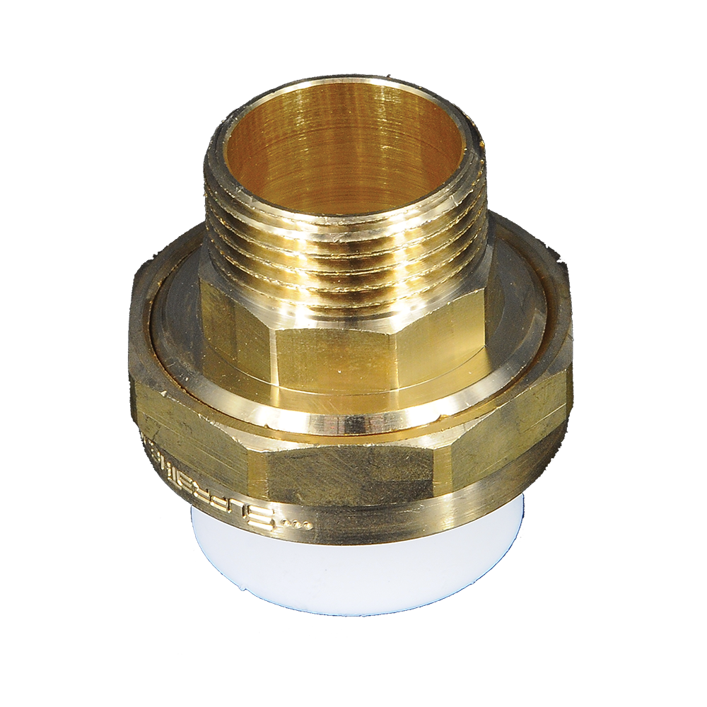Racord olandez alama Supratherm, filet exterior, PPR, alb, 32 mm x 1 inch