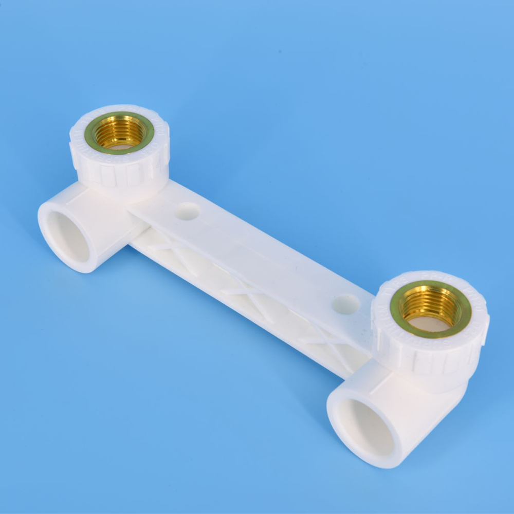 Cot PPR 90° dublu Supratherm, filet interior, 20 mm x 1/2, alb