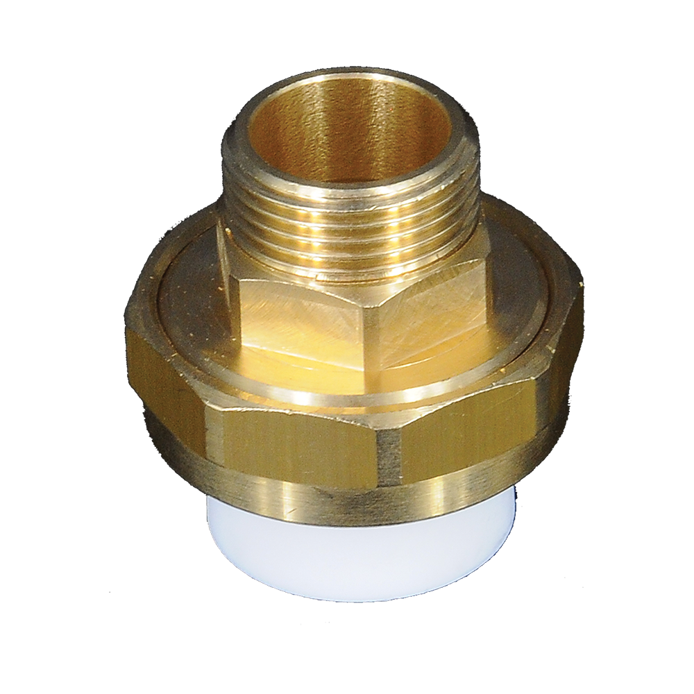 Racord olandez alama Supratherm, filet exterior, PPR, alb, 25 mm x 3/4 inch