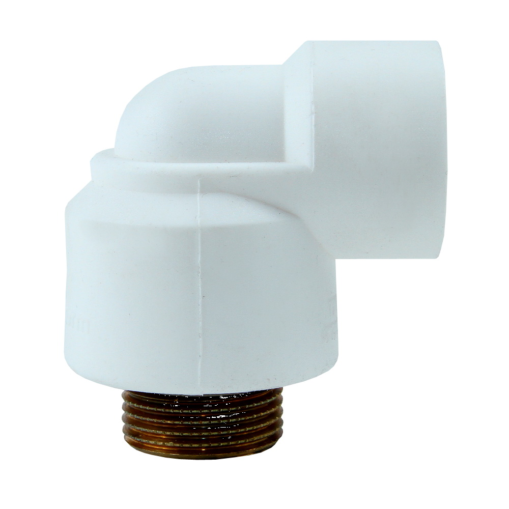Cot PPR 90° Supratherm, filet exterior, 25 mm x 3/4, alb