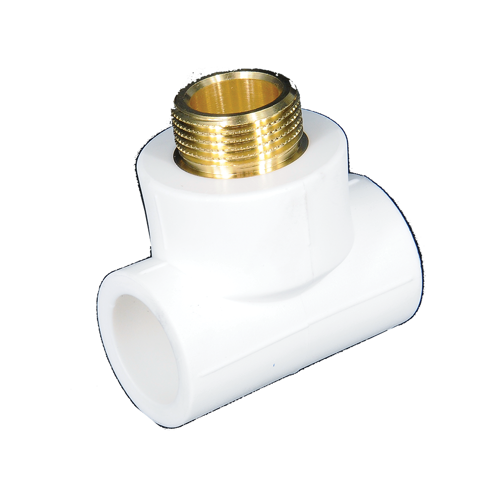 Teu PPR 25 mm Supratherm, 3/4, filet exterior, alb