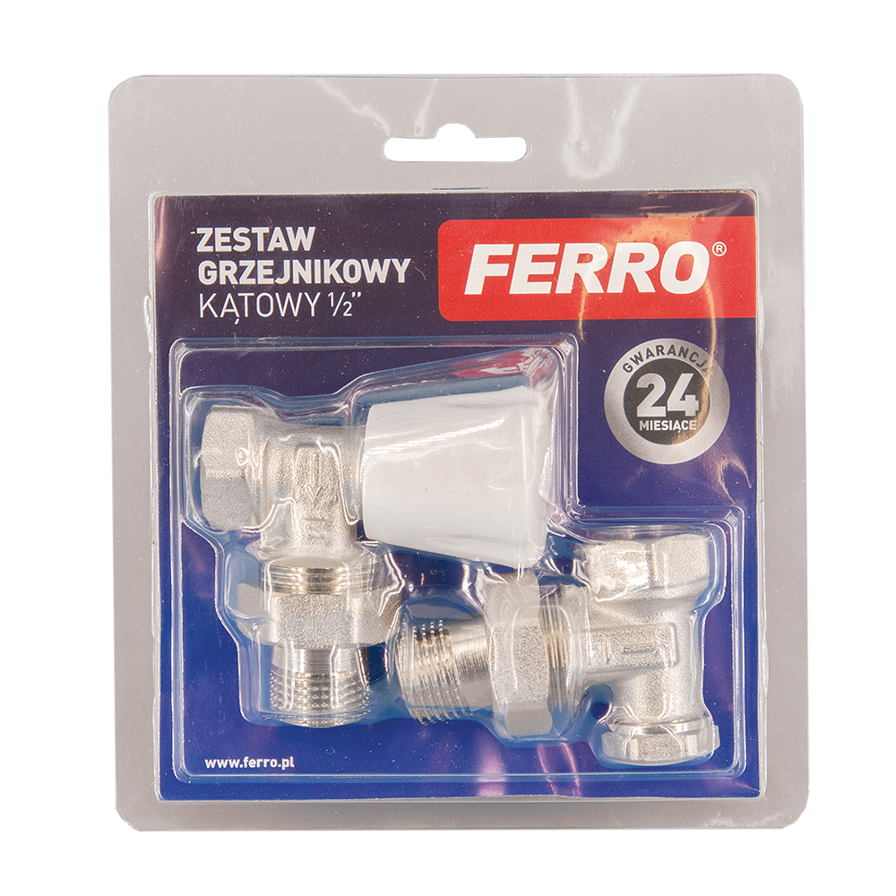 Set robinet radiator coltar Ferro ZGB02, 1/2 inch x 1/2 inch