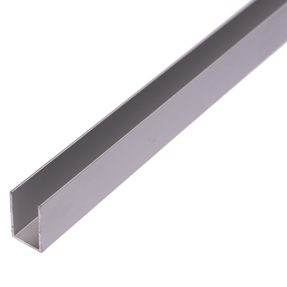 Profil tip U, aluminiu, 12,5 x 20 x 1 mm, L 1 m