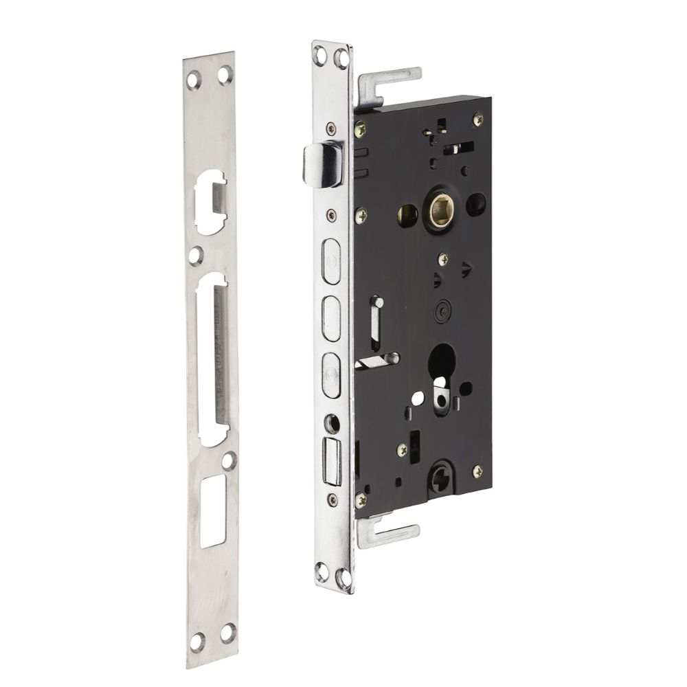 Broasca incastrata pentru usi metalice, reversibila, otel zincat, 60 x 67 mm
