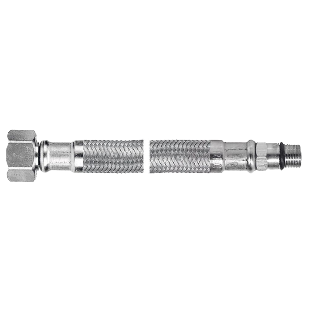 Racord flexibil cu capat scurt Ferro WBS82 1/2”xM10x1, otel inoxidabil, 60 cm