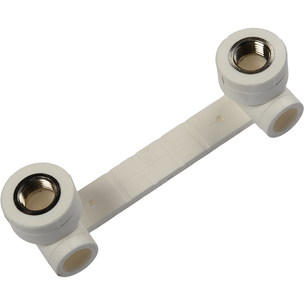 Cot PPR 90° dublu Formul, filet interior, 20 mm x 1/2, alb