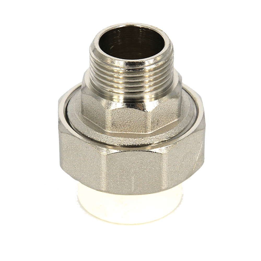 Racord olandez alama Vesbo, filet exterior, PPR, alb, 25 mm x 3/4 inch