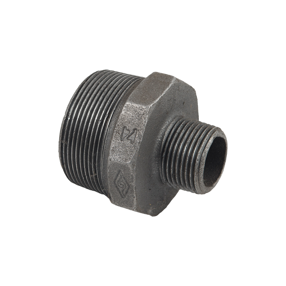 Niplu redus, fonta, negru, 2 inch x 1 inch