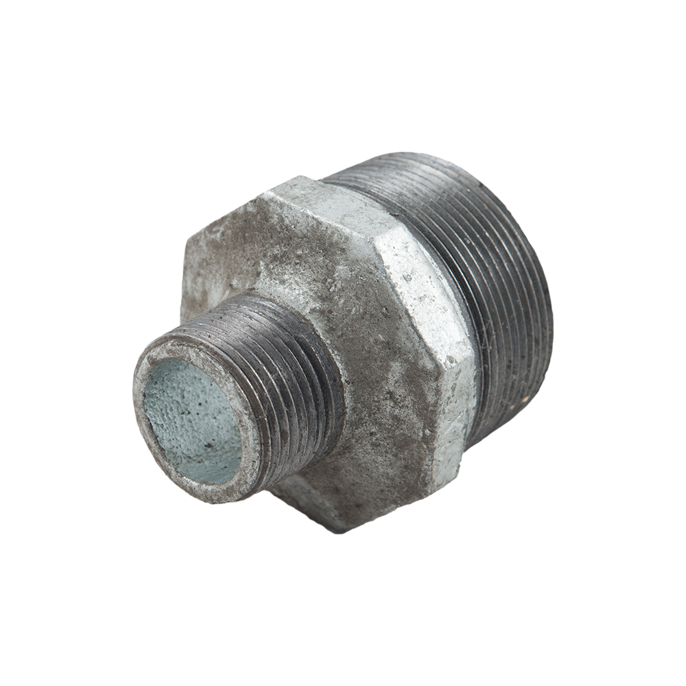 Niplu redus, fonta, zincat, 2 inch x 1 inch