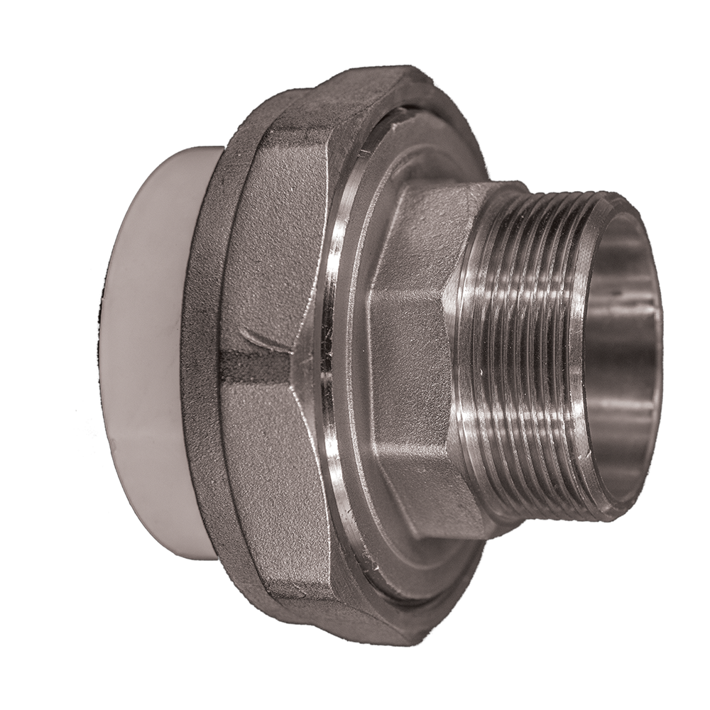 Racord olandez alama Vesbo, filet exterior, PPR, alb, 63 mm x 2 inch