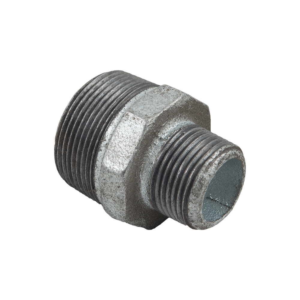 Niplu redus, fonta, zincat, 1 1/2 inch x 1 inch