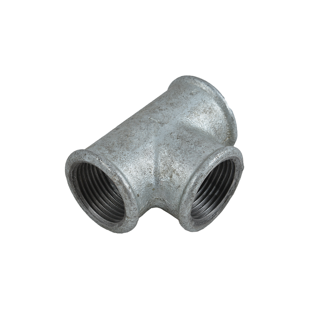 Teu 90°, filet interior, fonta, zincat, 1 inch