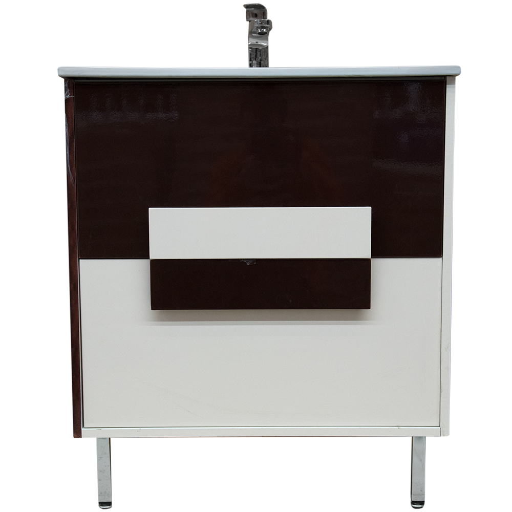 Baza cu lavoar Sanitop Iffet, MDF-PAL, maro-alb, 70 x 43,5 x 81 cm