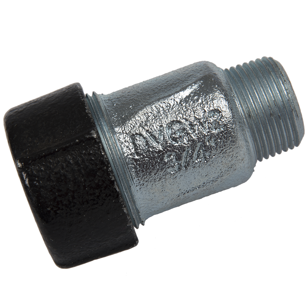 Mufa rapida Gebo, QA-filet exterior, fonta zincata, 3/8 inch