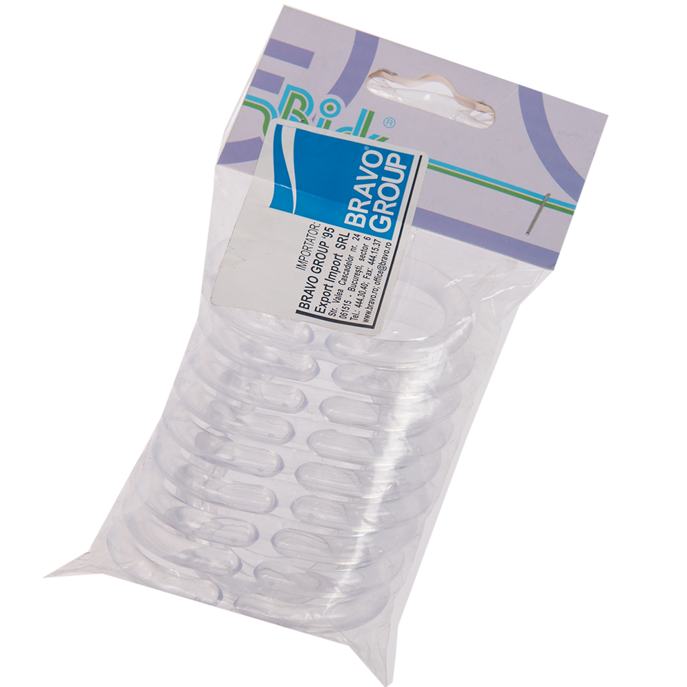Inele perdea dus, transparent, 12 buc