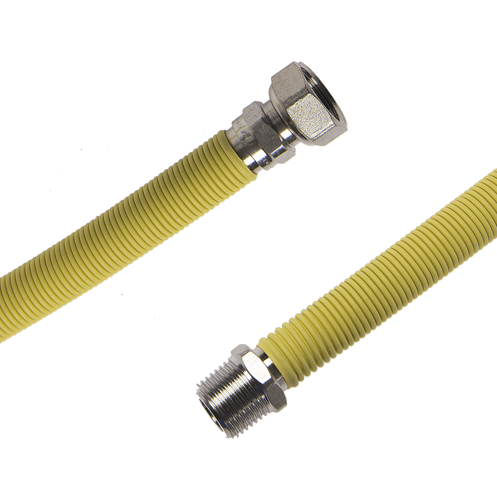 Racord extensibil gaz, din otel inoxidabil, crom, 1/2'' FI-FE, lungimea 75-150 cm