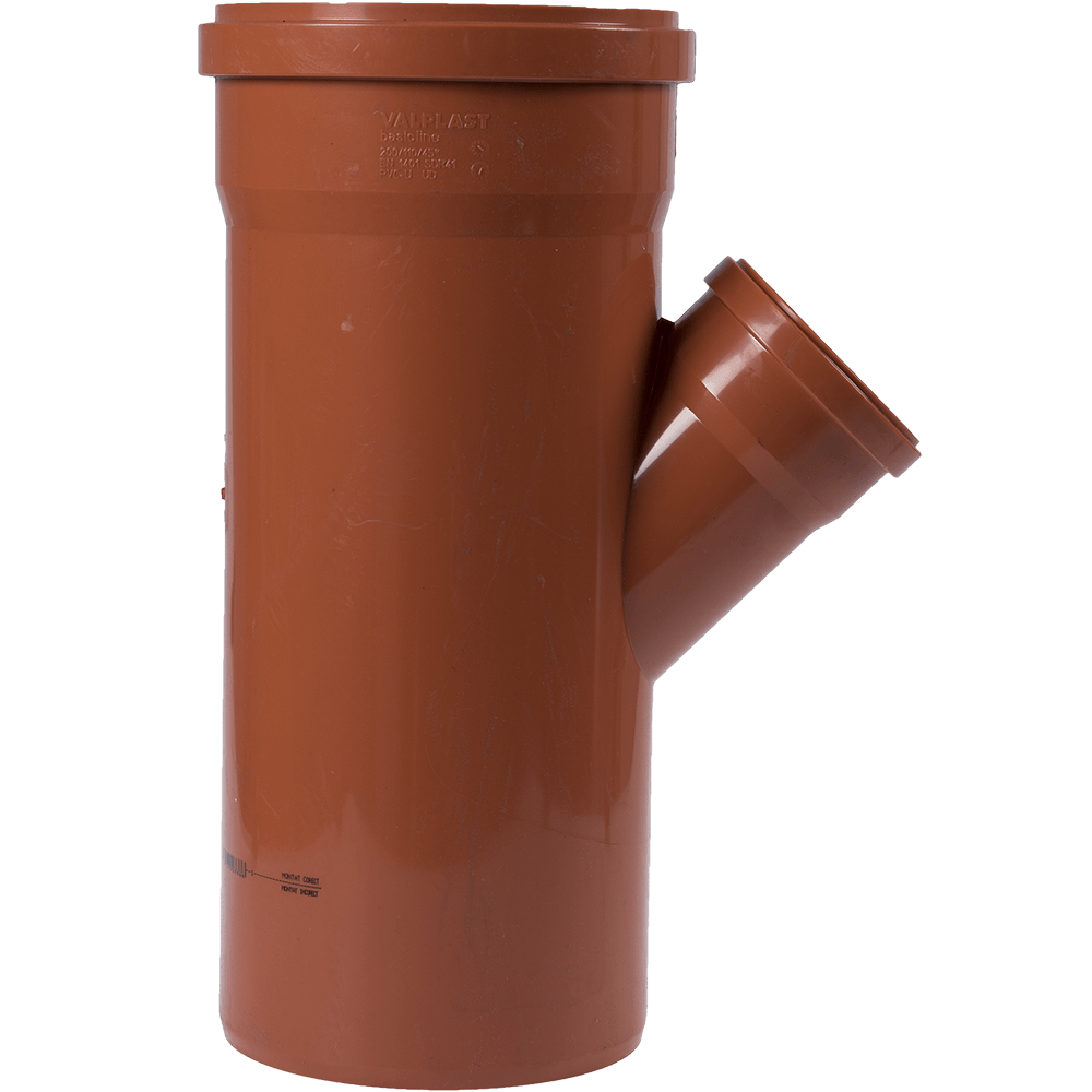 Ramificatie canalizare exterioara PVC Valrom, 45 grade, diametru 200 / 110 mm
