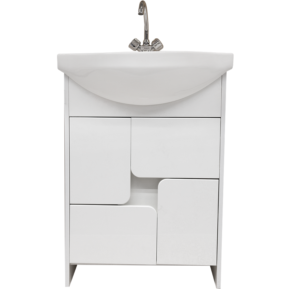 Mobilier baie Sanitop Alessia, baza cu lavoar, MDF-PAL, alb, 58 x 31 x 81 cm
