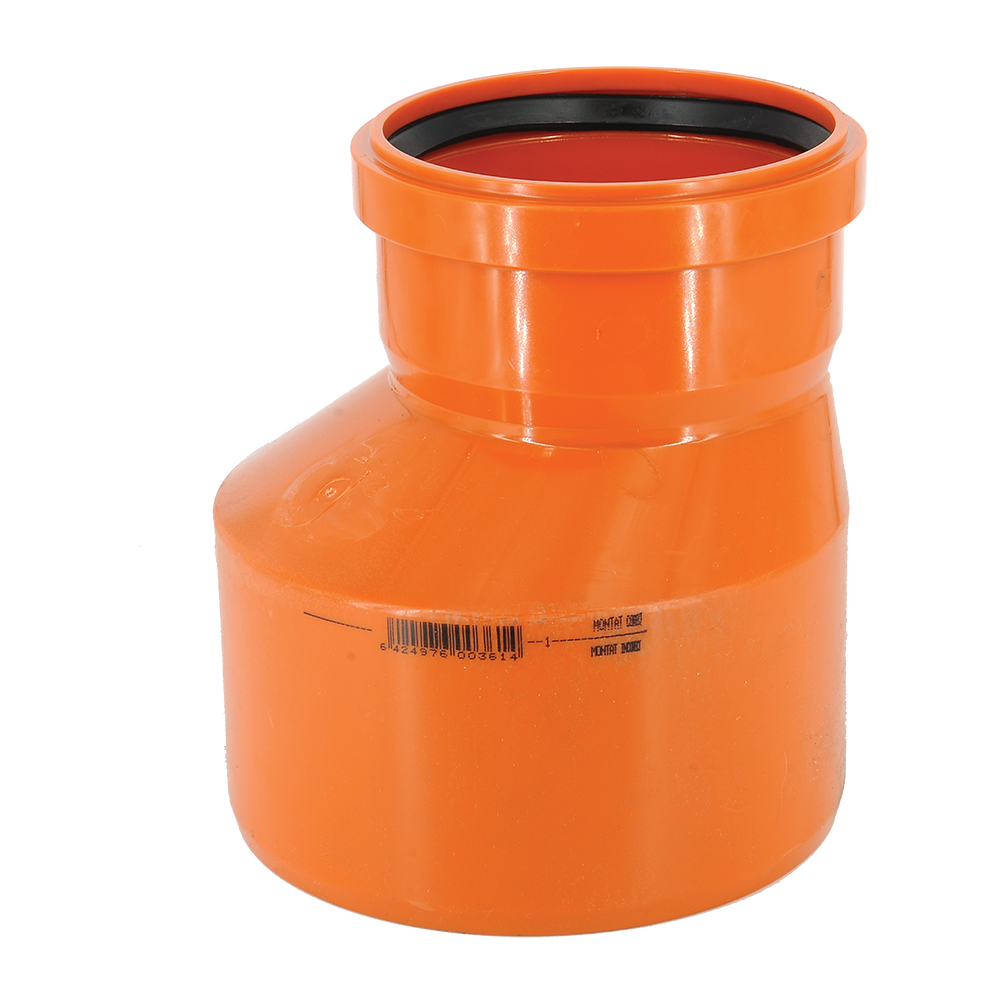 Reductie excentrica PVC canalizare exterioara Valrom, diametru 160 / 110 mm