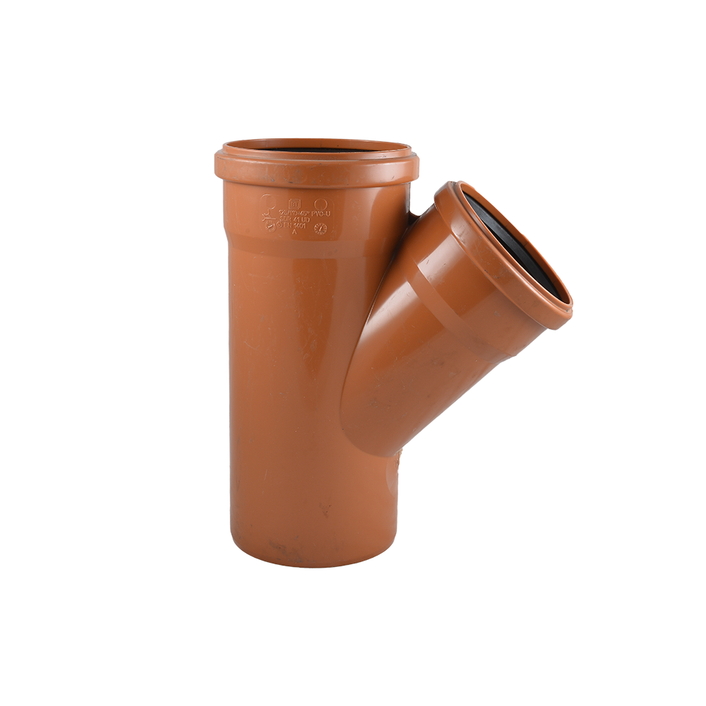 Ramificatie canalizare exterioara PVC Valrom, 45 grade, diametru 125 / 125 mm