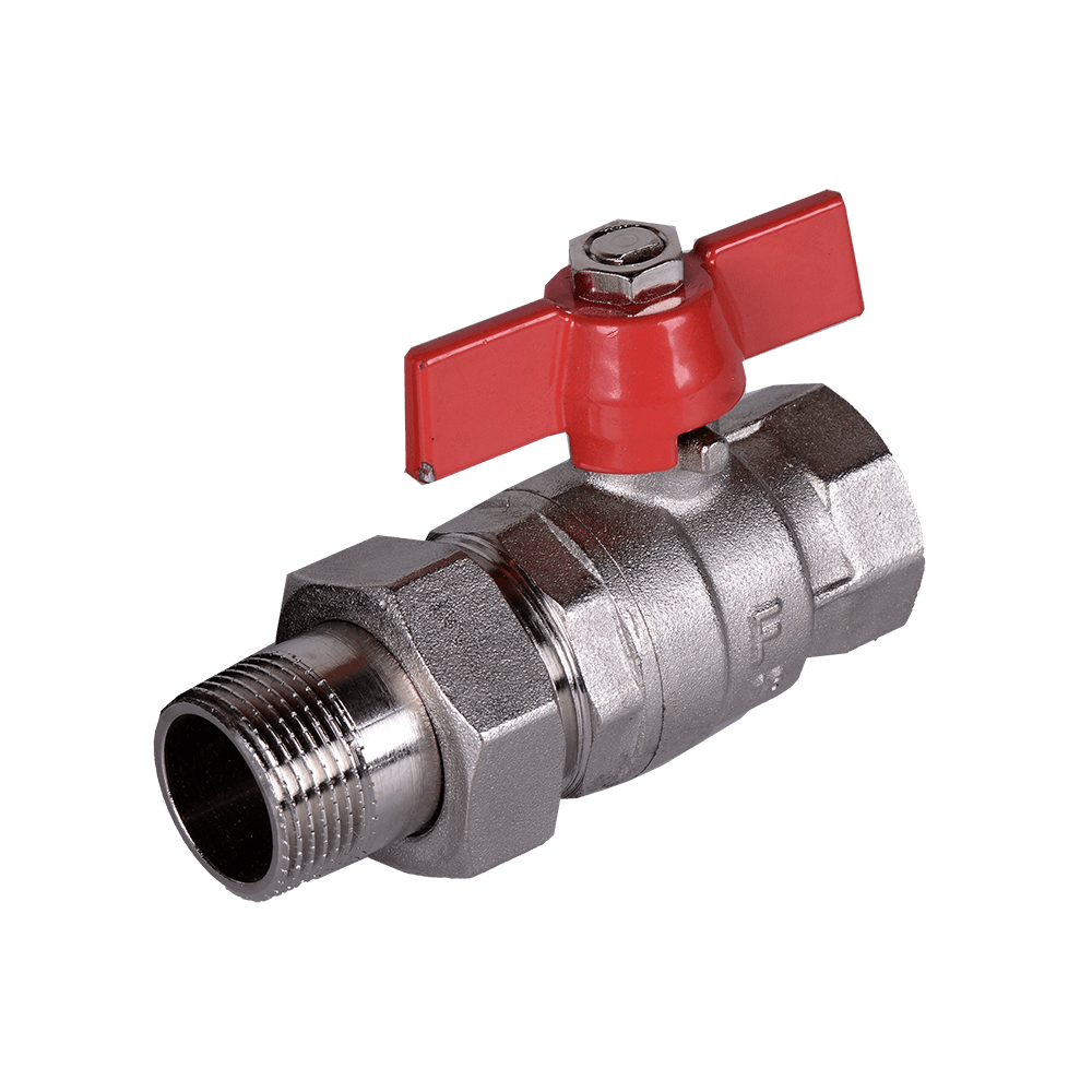 Robinet cu sfera si maner fluture Ferro KS2, racord olandez 3/4 inch