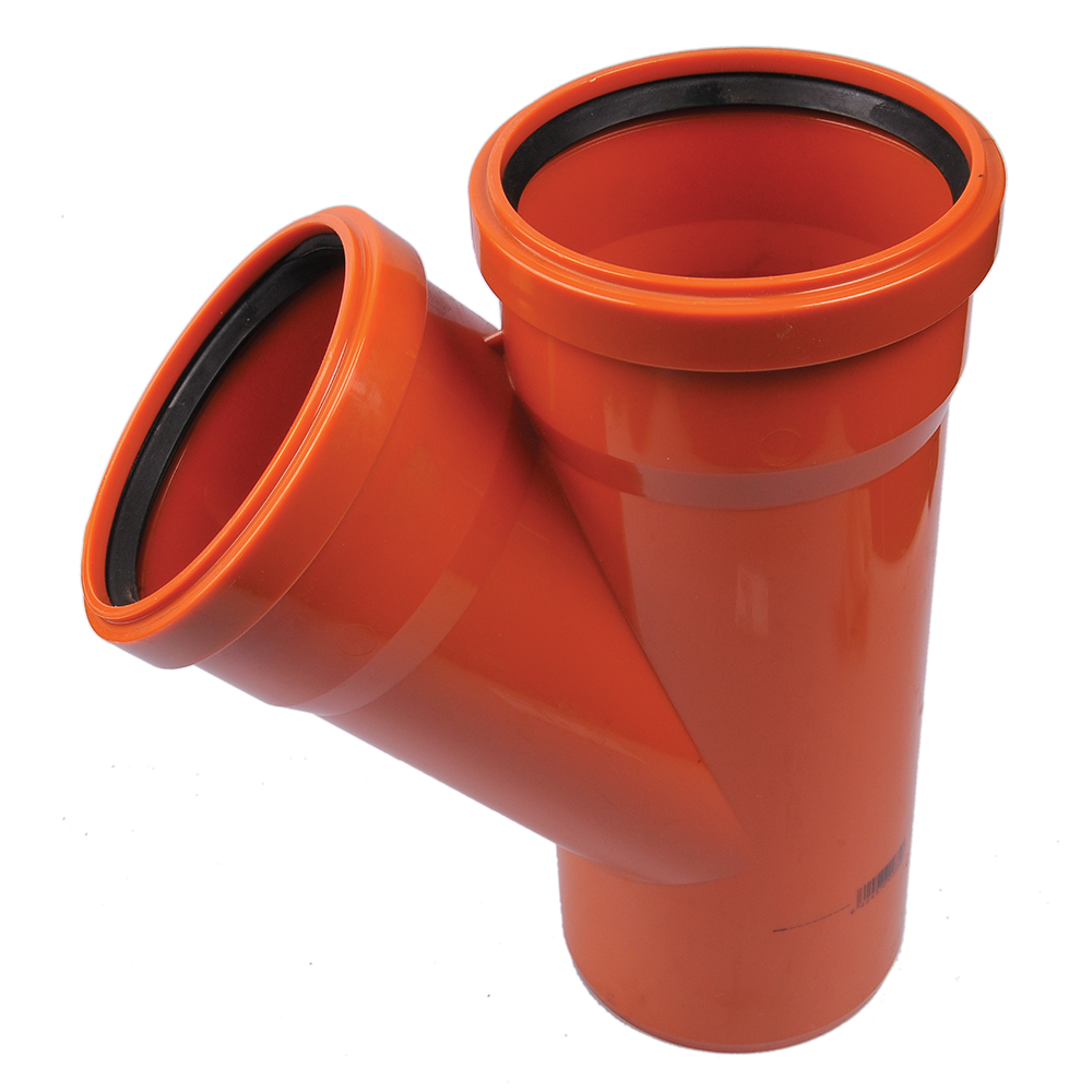 Ramificatie canalizare exterioara PVC Valrom, 45 grade, diametru 110 / 110 mm