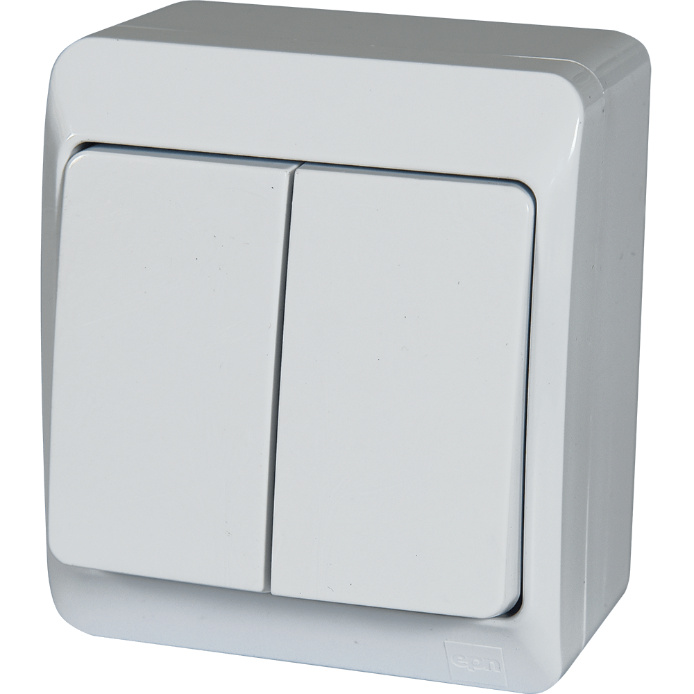 Intrerupator electric dublu Hermes, IP44, alb