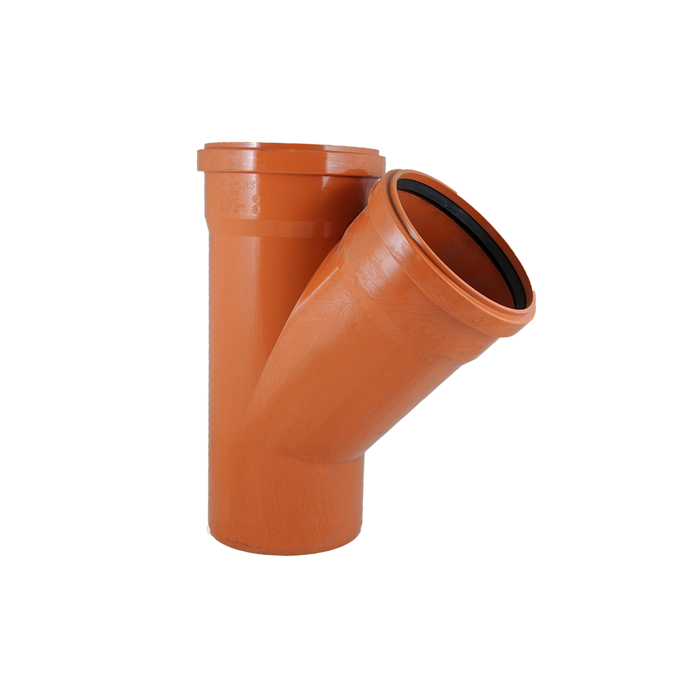 Ramificatie canalizare exterioara PVC Valrom, 45 grade, diametru 160 / 125 mm