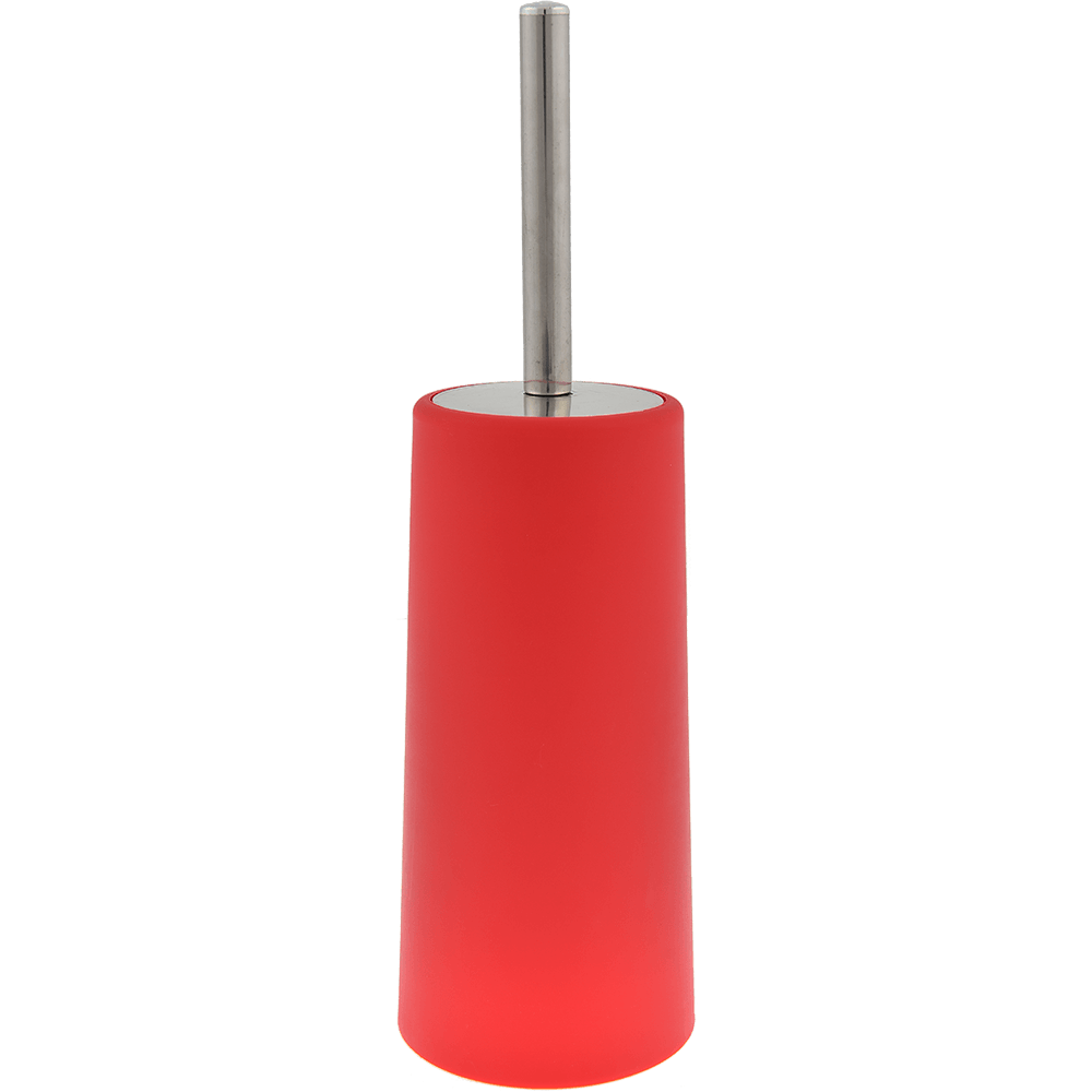 Perie WC MSV Slim, polipropilena/metal inoxidabil, rosu, 10 x 22 cm