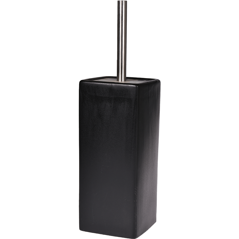 Perie WC MSV Nhale, ceramica, negru, 10.5 x 10.5 x 38 cm