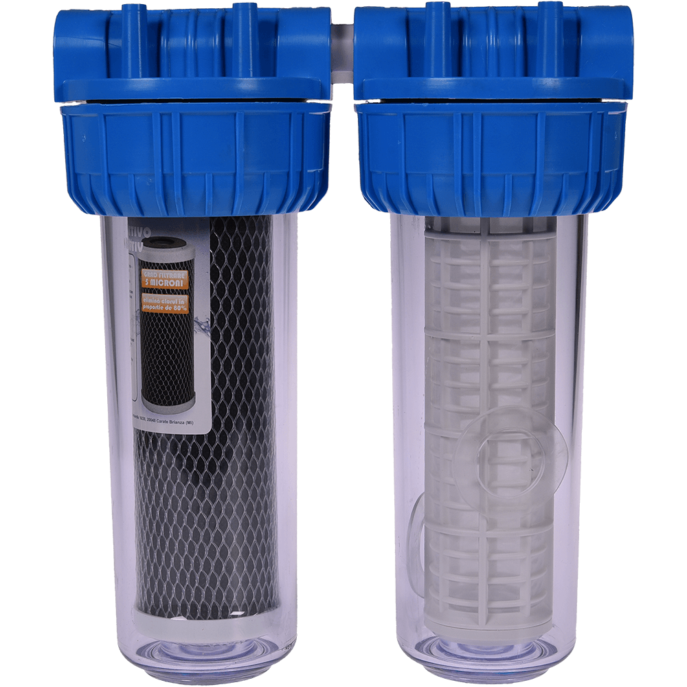 Filtru de apa, carbune activ + sita, 10 cu 1/2 in linie