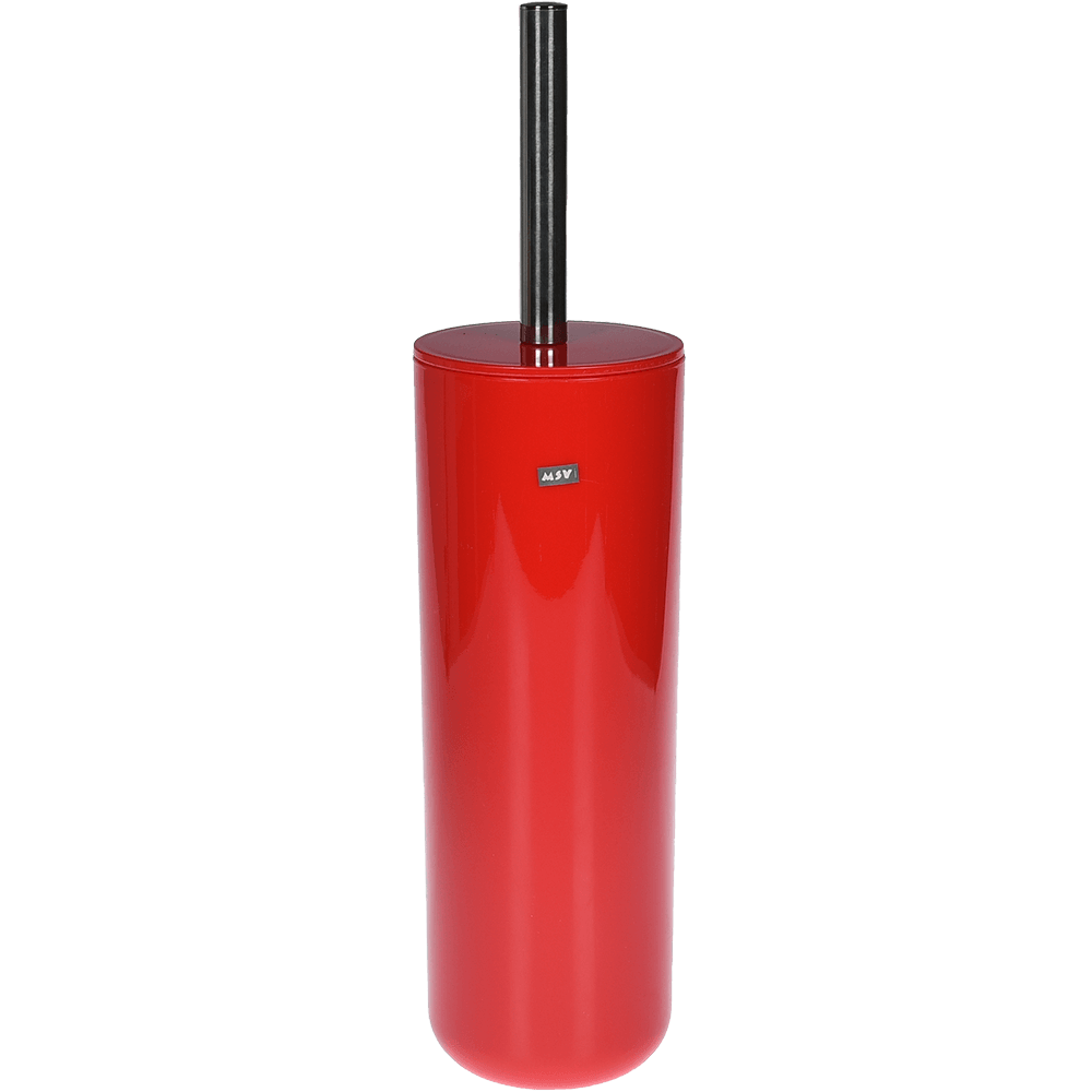 Perie WC MSV Inagua, plastic, rosu, 9.3 x 35.5 cm