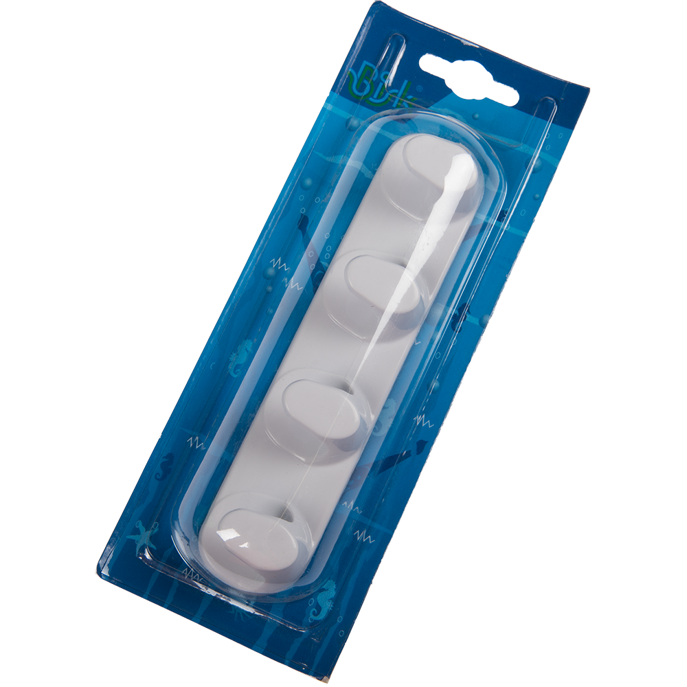 Carlig Bisk 4 brate plastic, alb, 160 x 35 x 25 mm