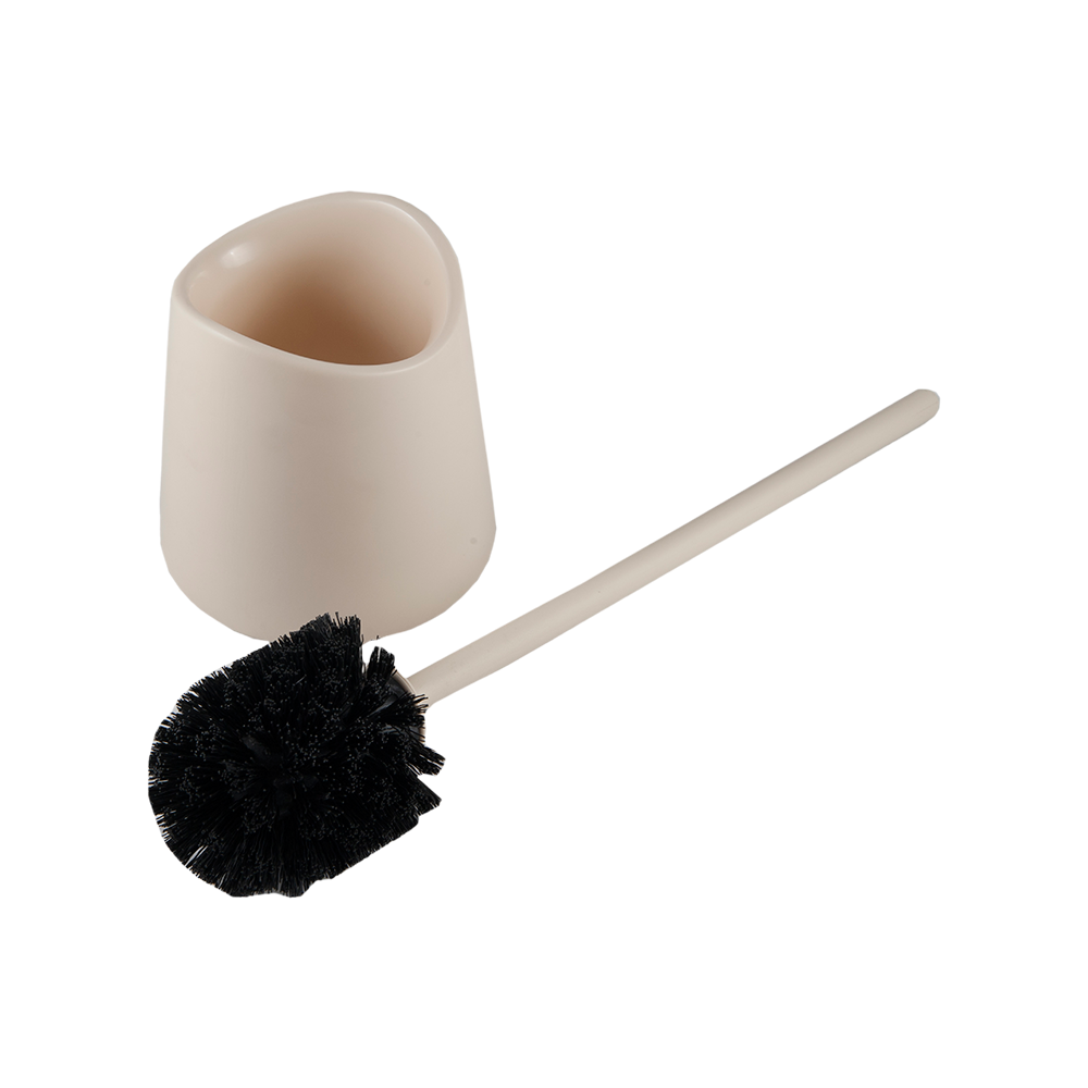 Suport si Perie WC Romtatay , plastic, bej, 39 x 12 cm