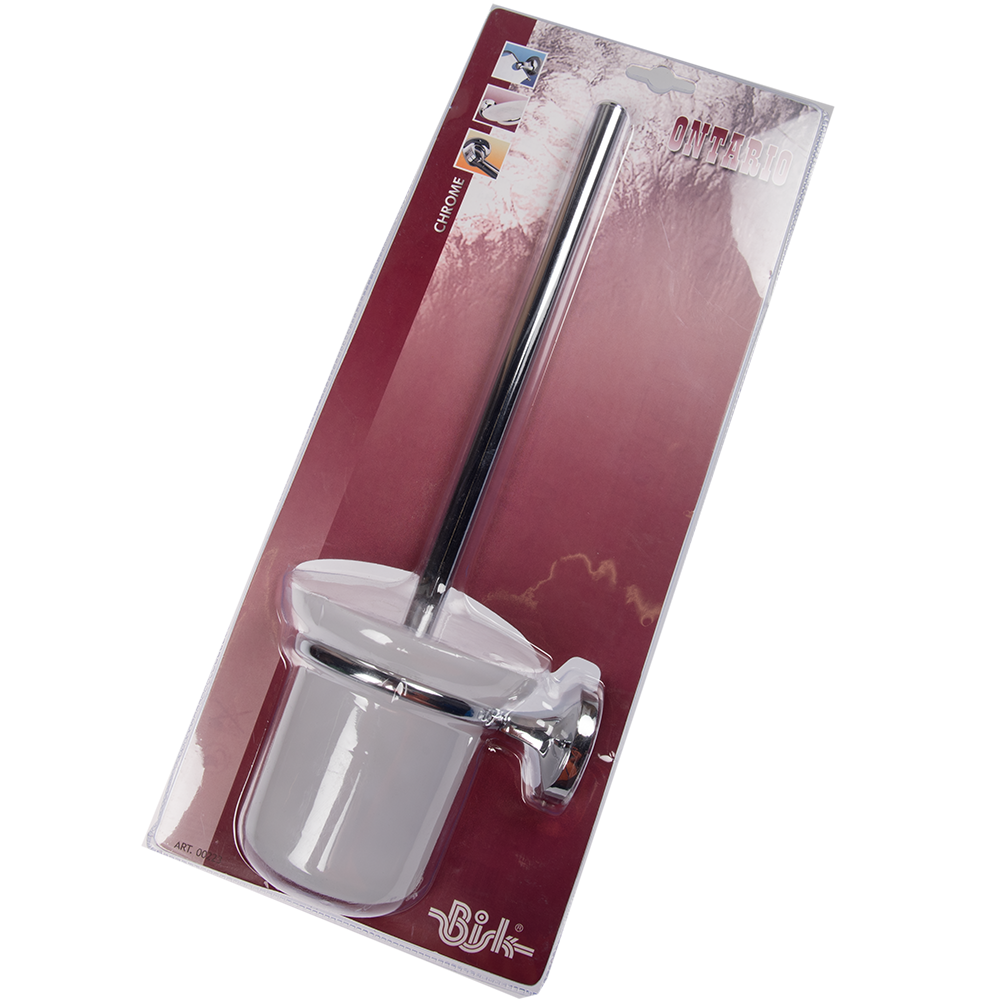 Perie WC Bisk Ontario, zinc/aluminiu, crom, 10 x 14 x 35.5 cm