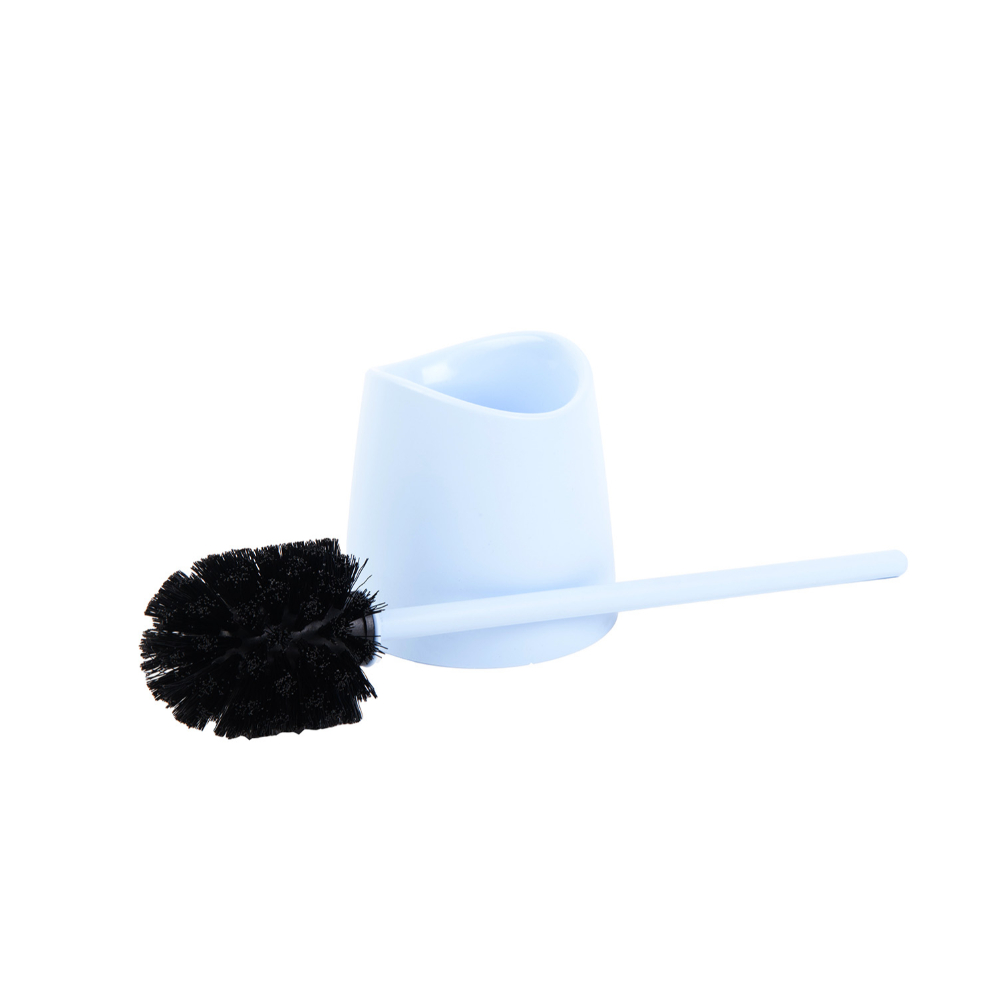 Suport si Perie WC Romtatay, Polipropilena, bleu, 38 x 7 cm