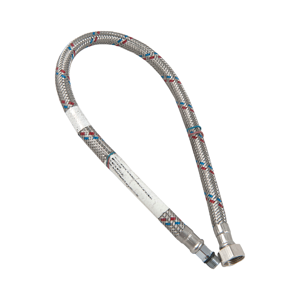 Racord pentru baterie monocomanda, cauciuc + inox, argintiu, flexibil, 3/8 inch, 500 mm