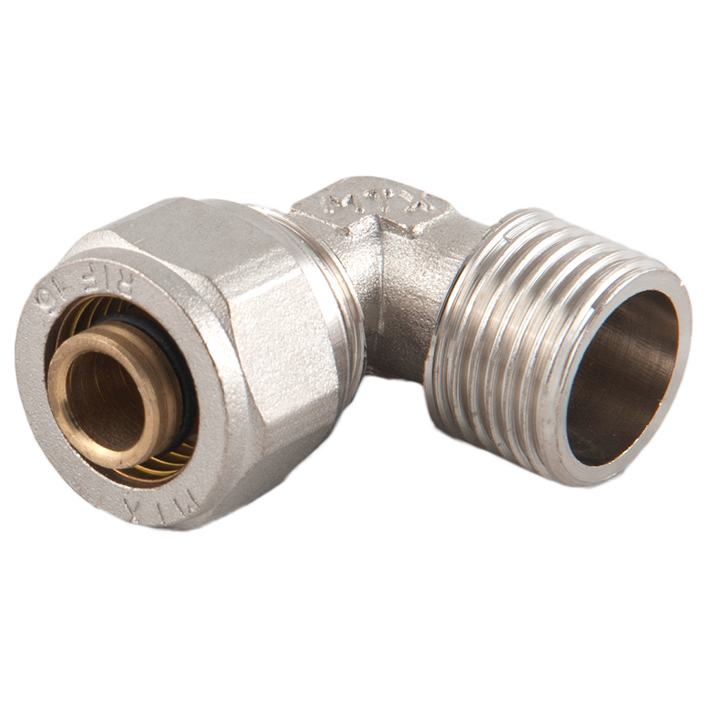 Cot pentru teava multistrat, alama, filet exterior, 16 mm x 1/2 inch, pentru instalatii sanitare
