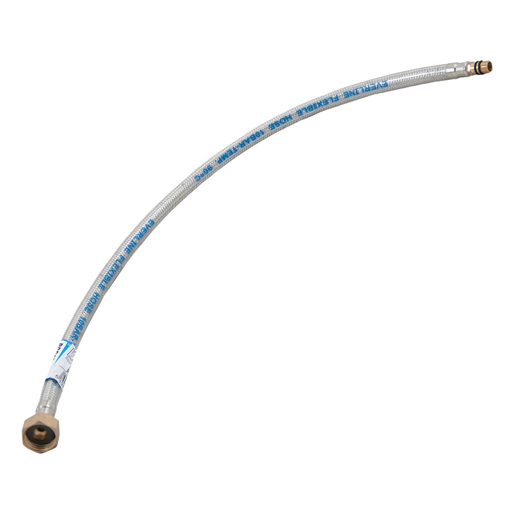 Racord pentru baterii monocomanda, inox, argintiu/auriu, flexibil, 600 mm