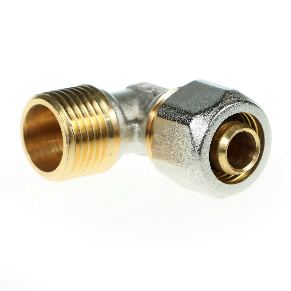 Cot pentru teava multistrat, alama, filet exterior, 16 mm x 1/2 inch, pentru sisteme de incalzire