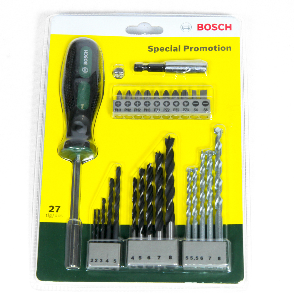 Set burghie si capete de surubelnita Bosch, 27 piese
