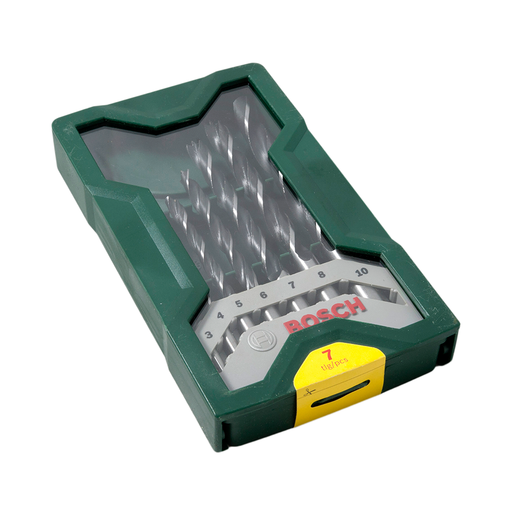 Set 7 burghie Bosch Mini-X-Line, mandrina standard, pentru lemn, 3 - 10 mm